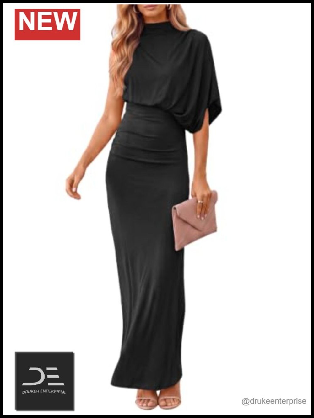 Womens Asymmetrical Sleeveless Bodycon Maxi Dress High Neck Party Cocktail